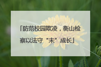 防范校园欺凌，衡山检察以法守“未”成长