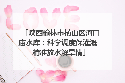 陕西榆林市横山区河口庙水库：科学调度保灌溉 精准放水解旱情