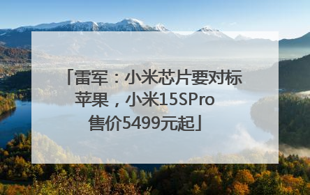 雷军：小米芯片要对标苹果，小米15SPro售价5499元起