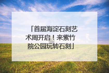 首届海淀石刻艺术周开启！来紫竹院公园玩转石刻