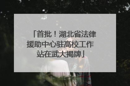 首批！湖北省法律援助中心驻高校工作站在武大揭牌