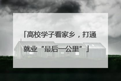 高校学子看家乡，打通就业“最后一公里”