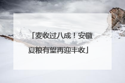 麦收过八成！安徽夏粮有望再迎丰收
