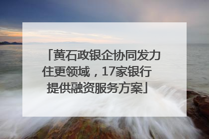 黄石政银企协同发力住更领域，17家银行提供融资服务方案