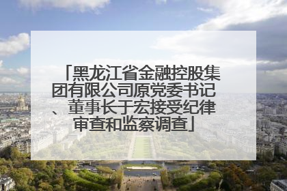 黑龙江省金融控股集团有限公司原党委书记、董事长于宏接受纪律审查和监察调查