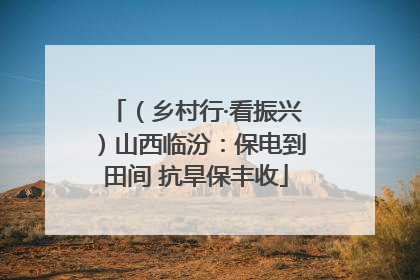 （乡村行·看振兴）山西临汾：保电到田间 抗旱保丰收
