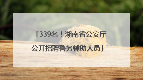 339名！湖南省公安厅公开招聘警务辅助人员
